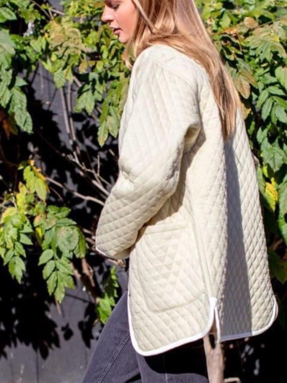 Emerson fry quilted coat Buttercream color organic cotton $180 retail - Picture 3 of 5